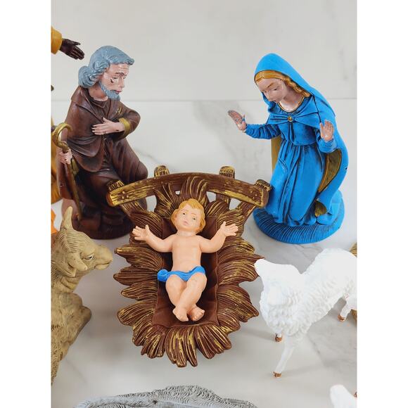 Nativity Joseph Mary Jesus Three Kings Shepherd Animal Angel Made in Italy x14 - Picture 2 of 16